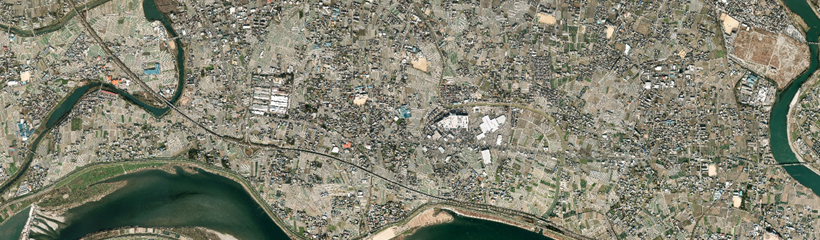 花と緑と太陽の町「航空写真」